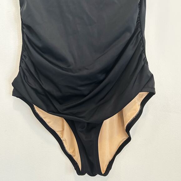 J. Crew Ruched One Piece Swimsuit Black Size S - Picture 2 of 7